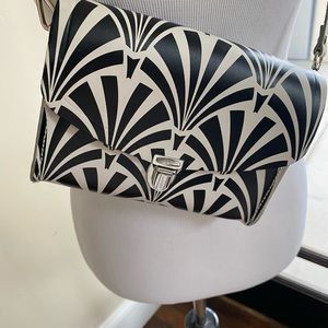 Stylish Black and White Patterned Women's Bag